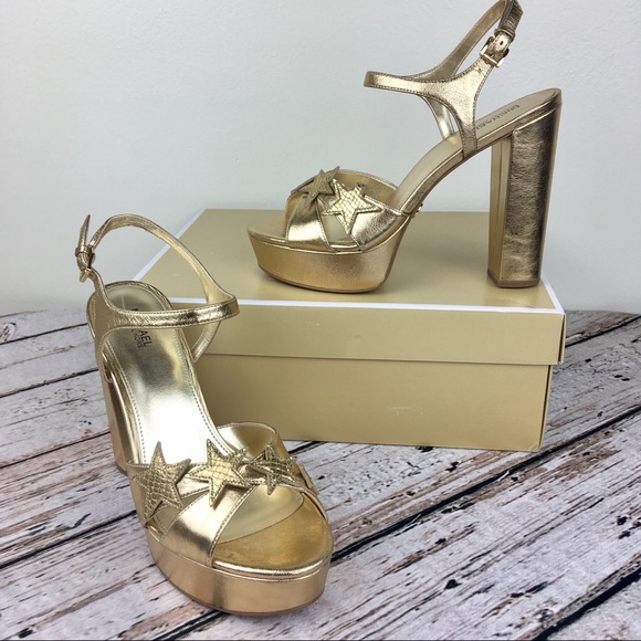 MICHAEL Michael Kors Lexie Platform Gold Stars 9 - Picture 4 of 8